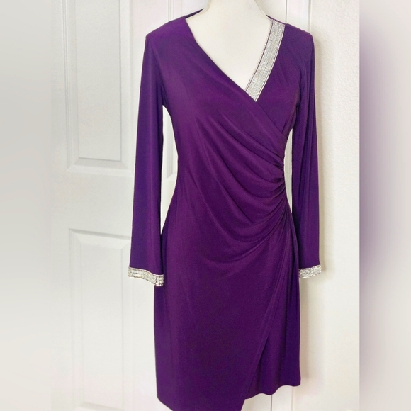 MSK Women's Purple Rhinestone Dress. Size S./M - Picture 12 of 12